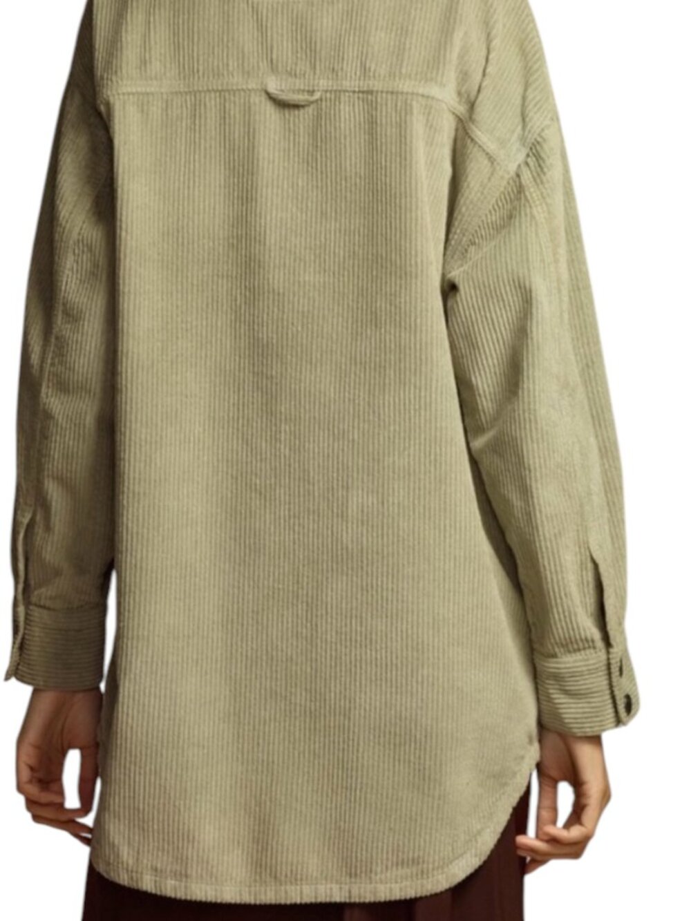 Pilcro Anthropologie The Tillie Relaxed Shacket Corduroy Jacket Gray XS - Picture 4 of 10